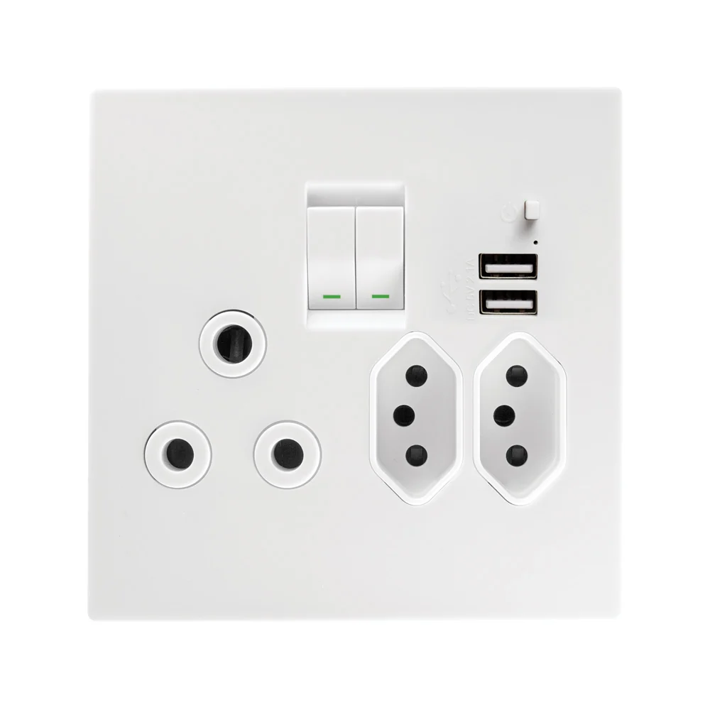 Crabtree Topaz USB Combo Socket 4x4 - White
