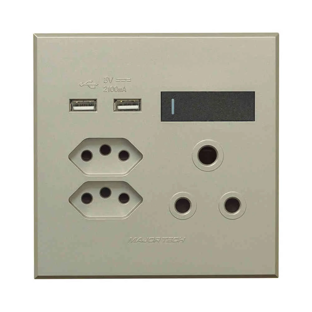 VETi 3 Pola Dual USB Combo Wall Socket 4x4