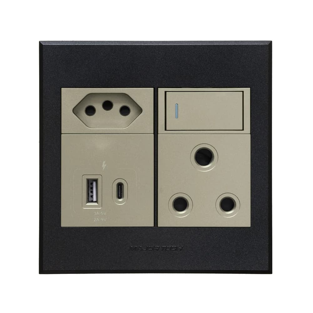 VETi 3 Aura Dual USB Combo Wall Socket 4x4