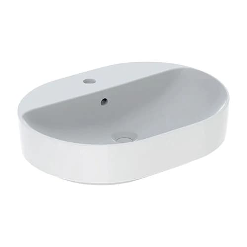 Geberit VariForm Elliptic Countertop Vanity Basin with Tap Hole Bench