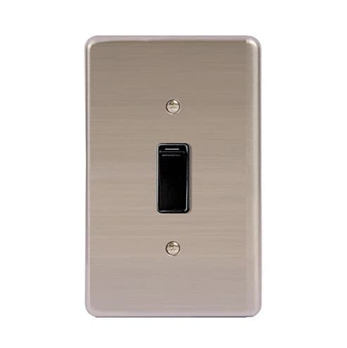 Lesco Stainless Steel 1 Lever 1-Way Light Switch 4x2 - Black