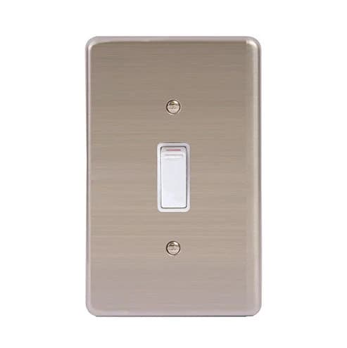 Lesco Stainless Steel 1 Lever 1-Way Light Switch 4x2 - White