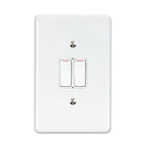 Lesco Steel 2 Lever with 2-Way Light Switch 4x2