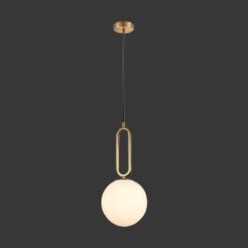 K. Light Croquet Medium Glass Pendant - Antique Brass