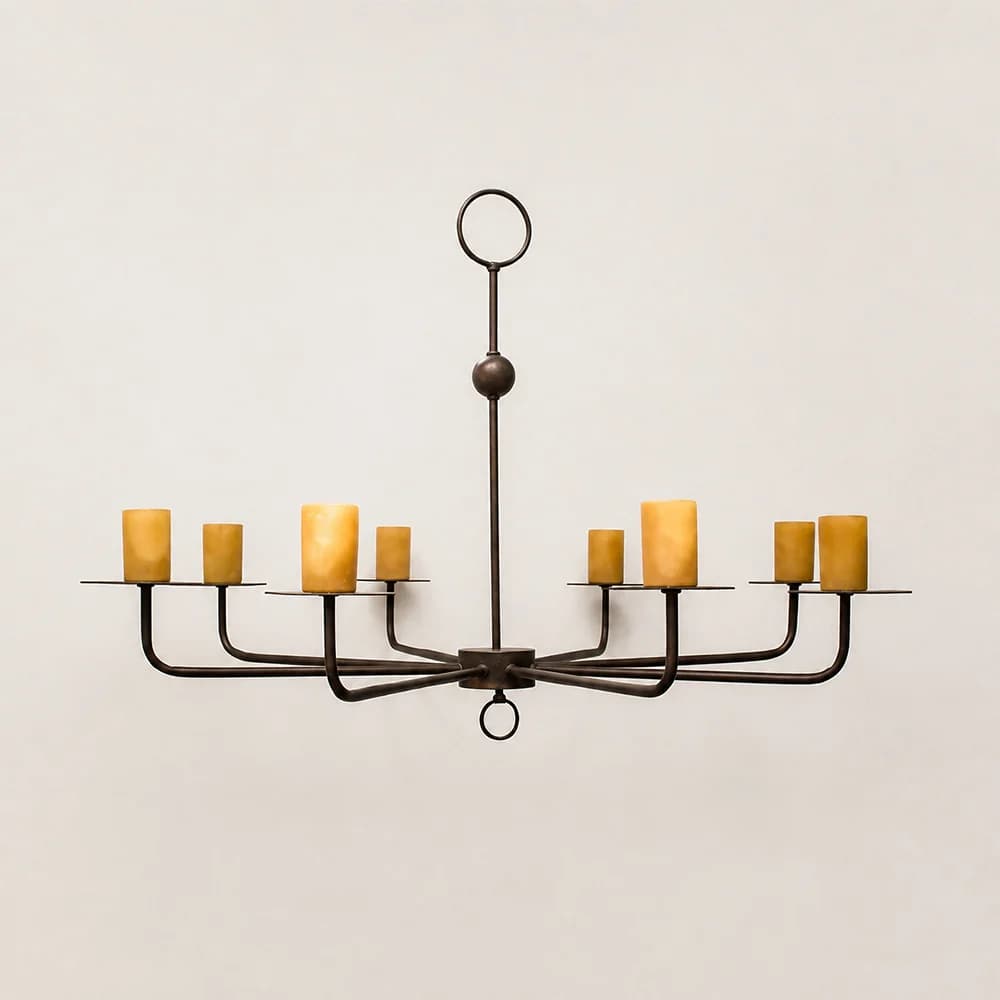 Ambiente Luce Grand Manhattan 8 Arm Chandelier with Candle Shades - Black