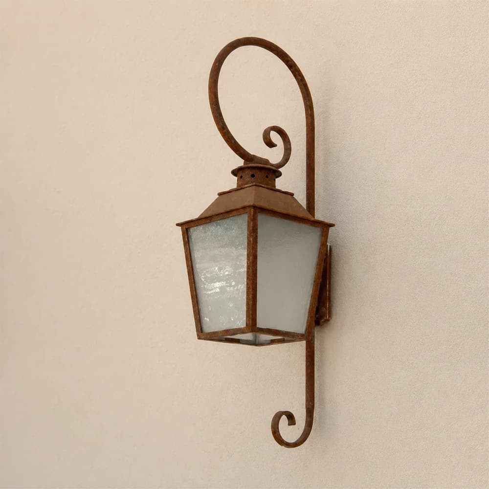 Ambiente Luce L'Avignon Standard French Curl Wall Lantern - Mahogany Gloss