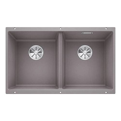BLANCO SubLine 350/350-U Silgranit Double Bowl Undermount Sink - Alu Metallic