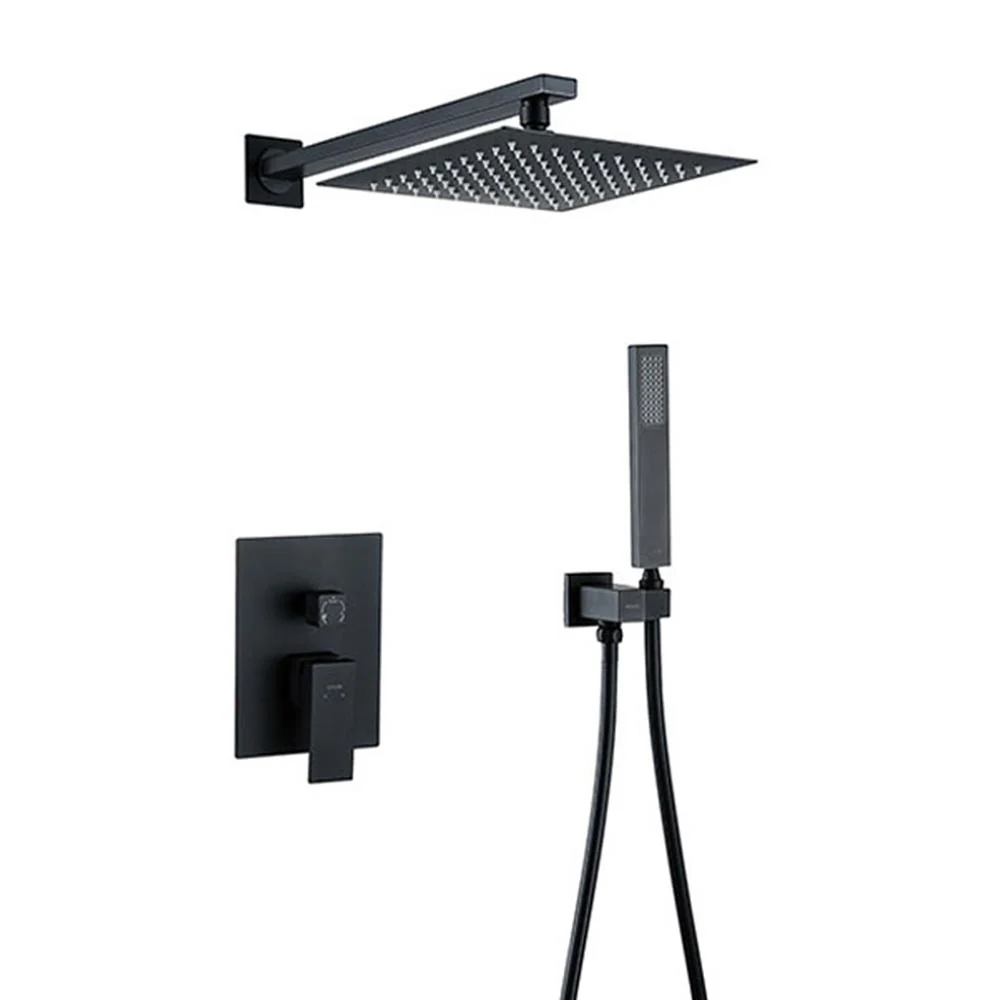 Trendy Taps Square Shower Set with Hose - Blackened Brass