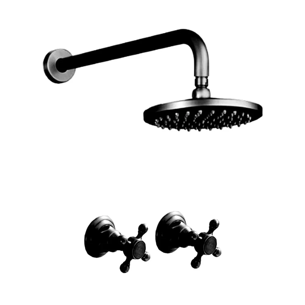 Trendy Taps Shower Set with Antique Taps - Blackened Brass