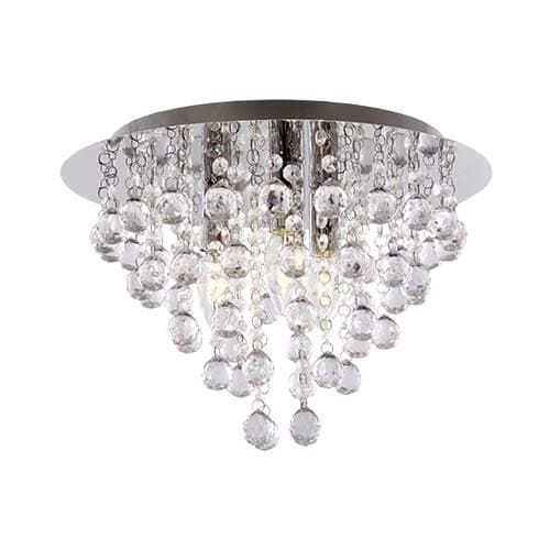 Bright Star Polished Chrome with Clear Acrylic Crystals tapering inward