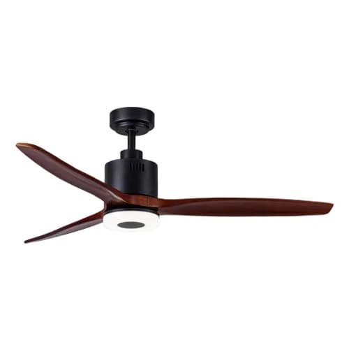 Bright Star 3 Blade Ceiling Fan with LED Light 1320mm - Wood / Black