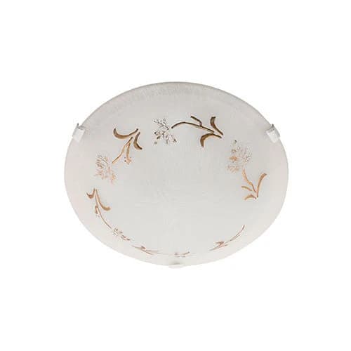 Bright Star Patterned Glass Ceiling Light 300mm - Gold / White