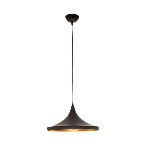 Bright Star Black Metal Concave Pendant With Gold Inner