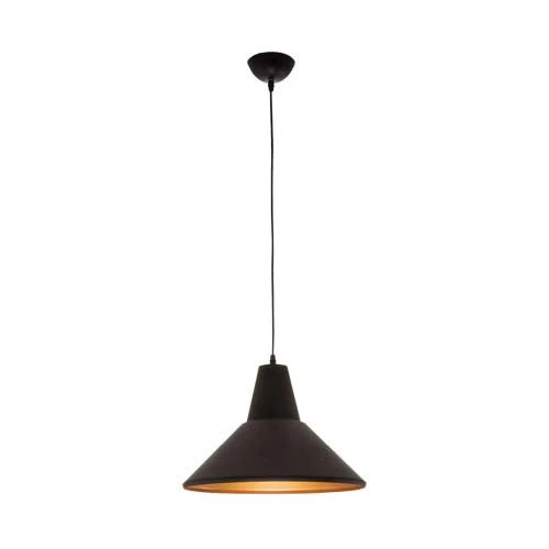 Bright Star Black Metal Conical Pendant With Gold Inner