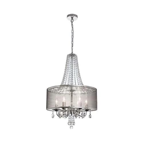 Bright Star Chrome Pendant with Transparent Silver Shade