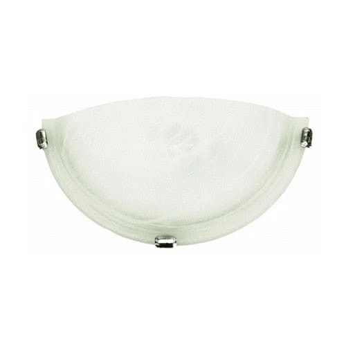 Bright Star Metal & Glass Wall Light with Silver Clips - Alabaster