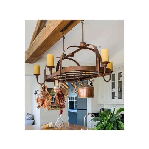 Ambiente Luce Standard 6 Light Butcher's Rack with Candle Shades