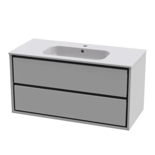 Casso Cabinets Vogue Wall Hung Unit with Victorian Basin 1000mm - White