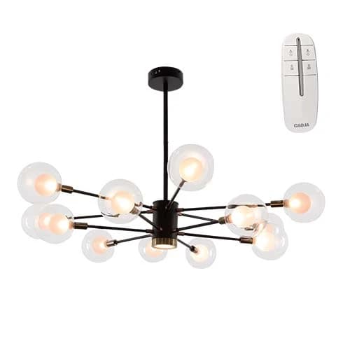 Bright Star Swirl Black and Brass Chandelier