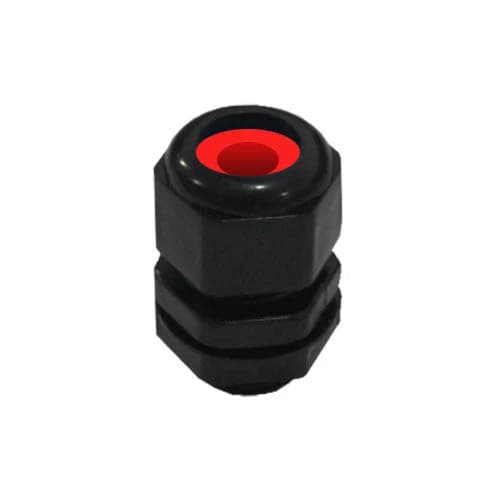 MATelec Cable Gland No.1 Flat - Black / Red Grommet