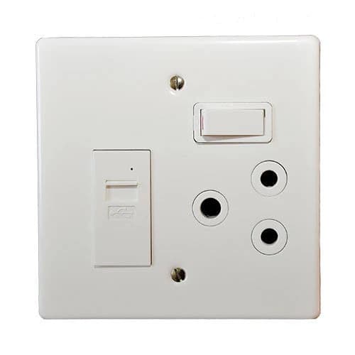 Crabtree Classic USB Combo Socket 4x4