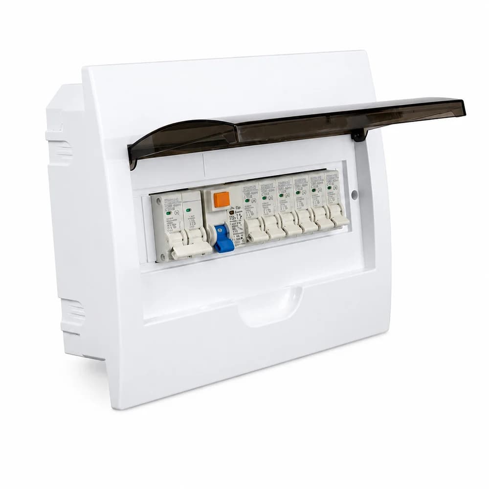 Tradeprice 12-Way DIN Flush Mount PVC Distribution Board + MCB Kit