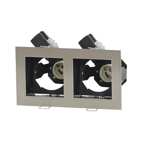 Bright Star Double Recessed Downlight GU10 90x165mm - Satin
