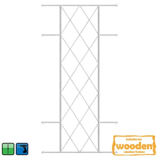 Xpanda Diamond Burglar Bar 1270x530mm - White