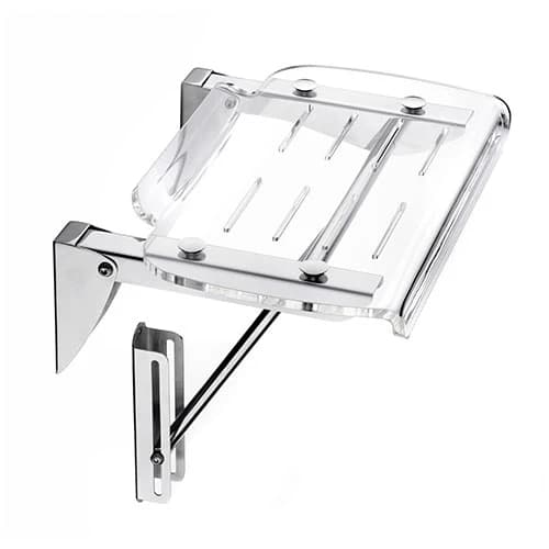 Stunning Bathrooms Fold Up Acrylic Shower Seat - Silver