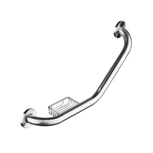 Stunning Bathrooms Stunnning Cranked Rail with Saop Basket - Silver