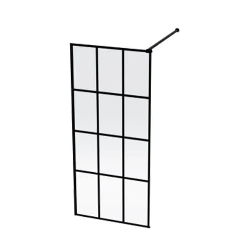 Finestra Optic Décor Shower Screen - Black