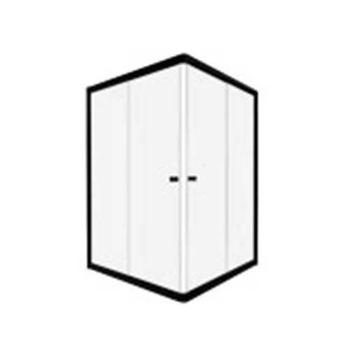 Finestra Sliding Corner Shower Doors - Black