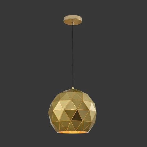 K. Light Laser Cut Medium Metal Ball Pendant - Satin Gold