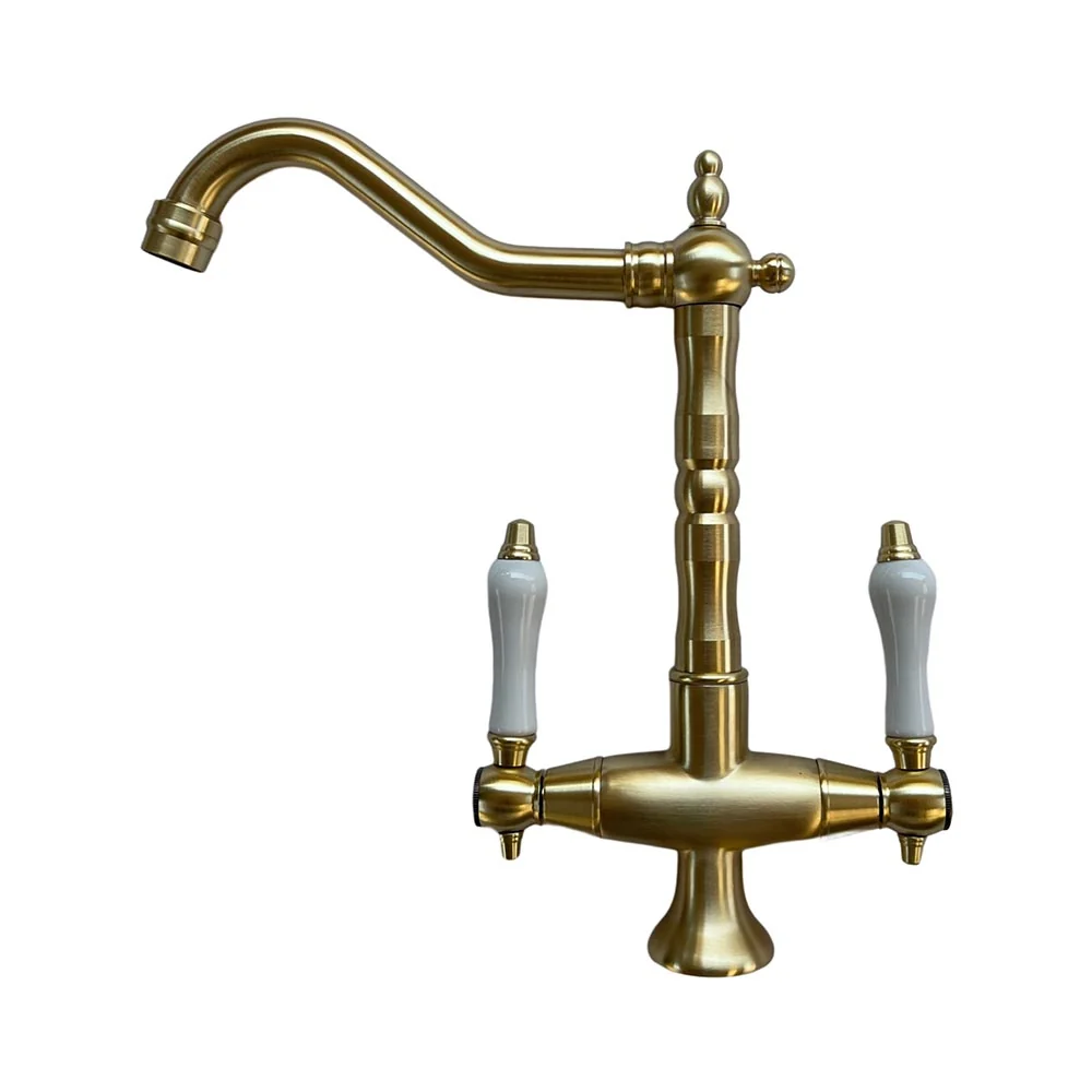 Trendy Taps Large Spout Swivel Tap Mixer Tap - Brushed Gold