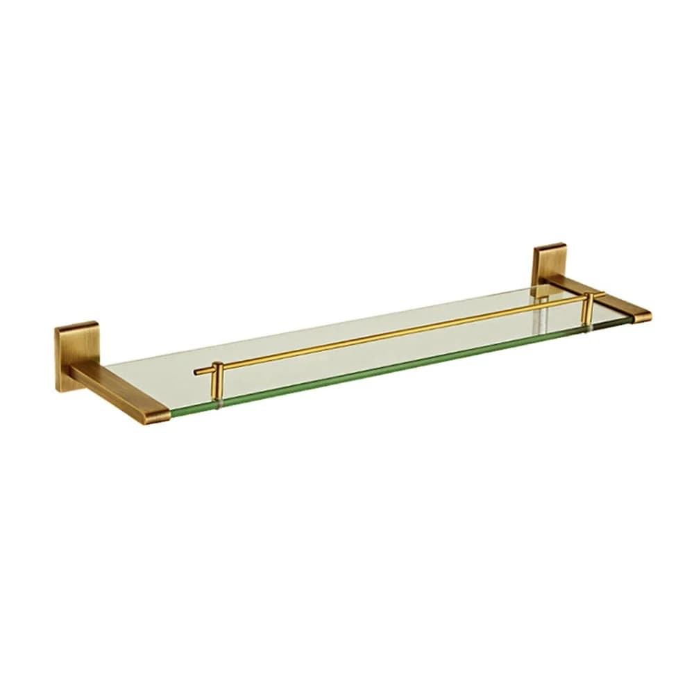 Trendy Taps Glass Shelf - Brushed Gold