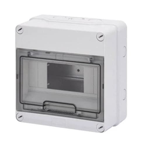 Gewiss 8-Way Surface Mount Distribution Board with Clear Door