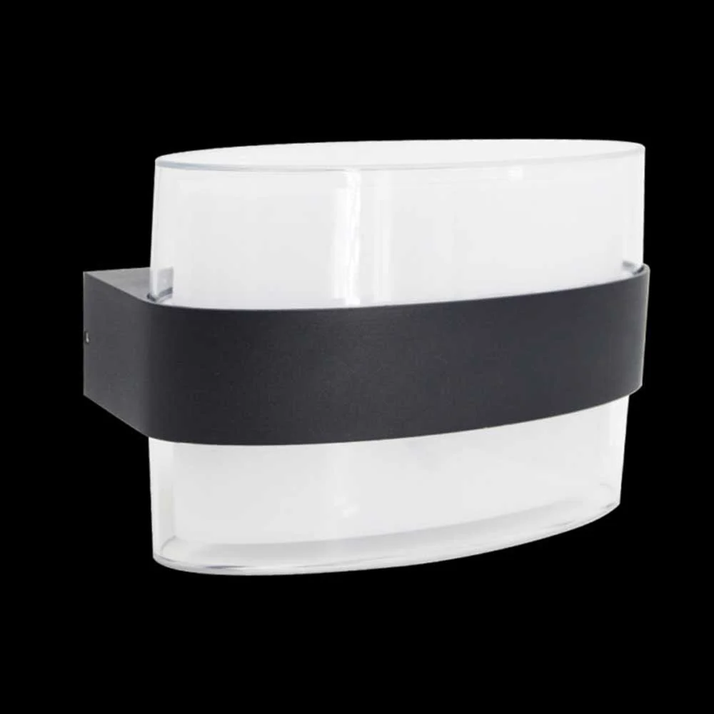 K. Light Up & Down Oval LED Wall Light 6W 3000K - Black