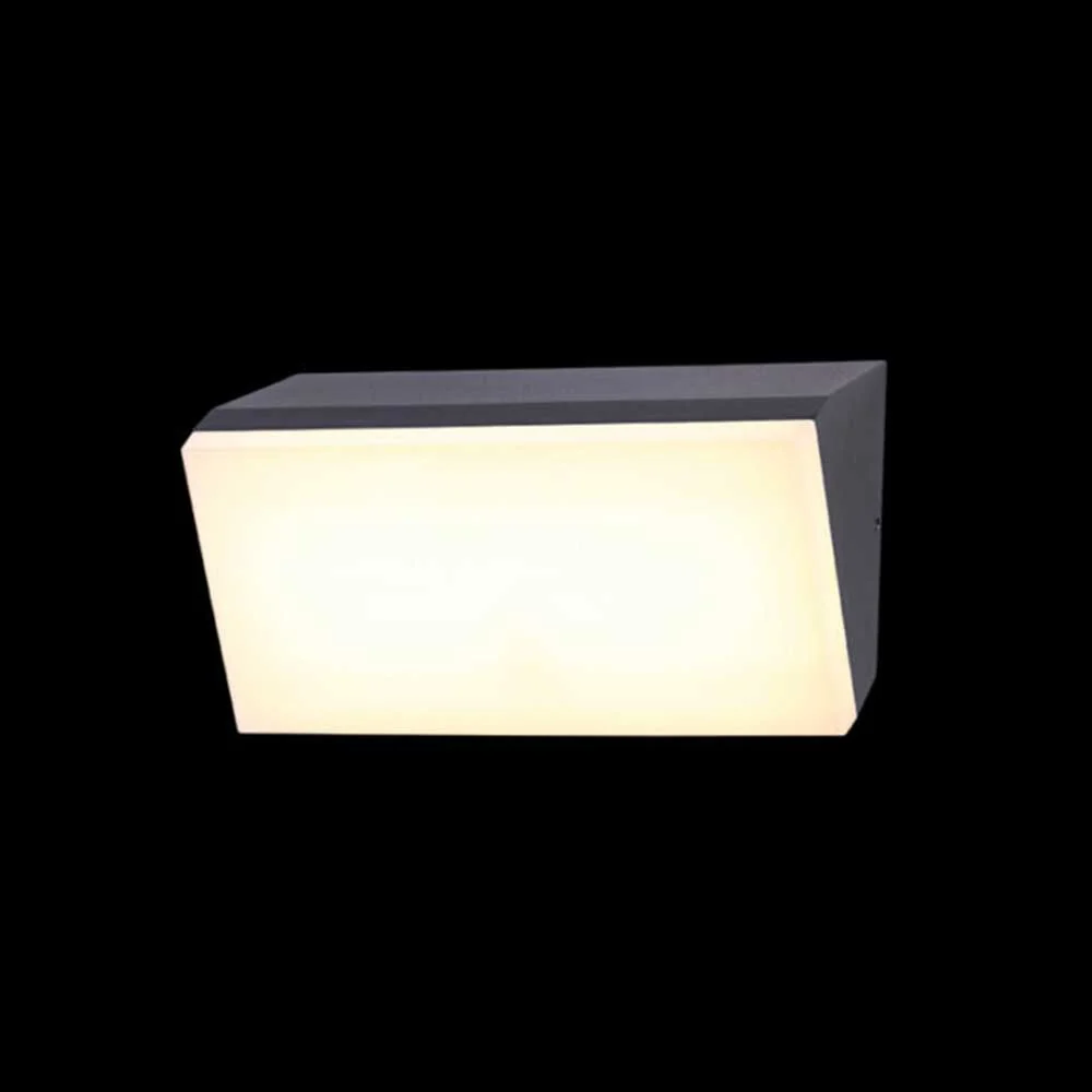 K. Light Horizontal LED Bulkhead 12W 1130lm 3000K - Matt Black / Opal