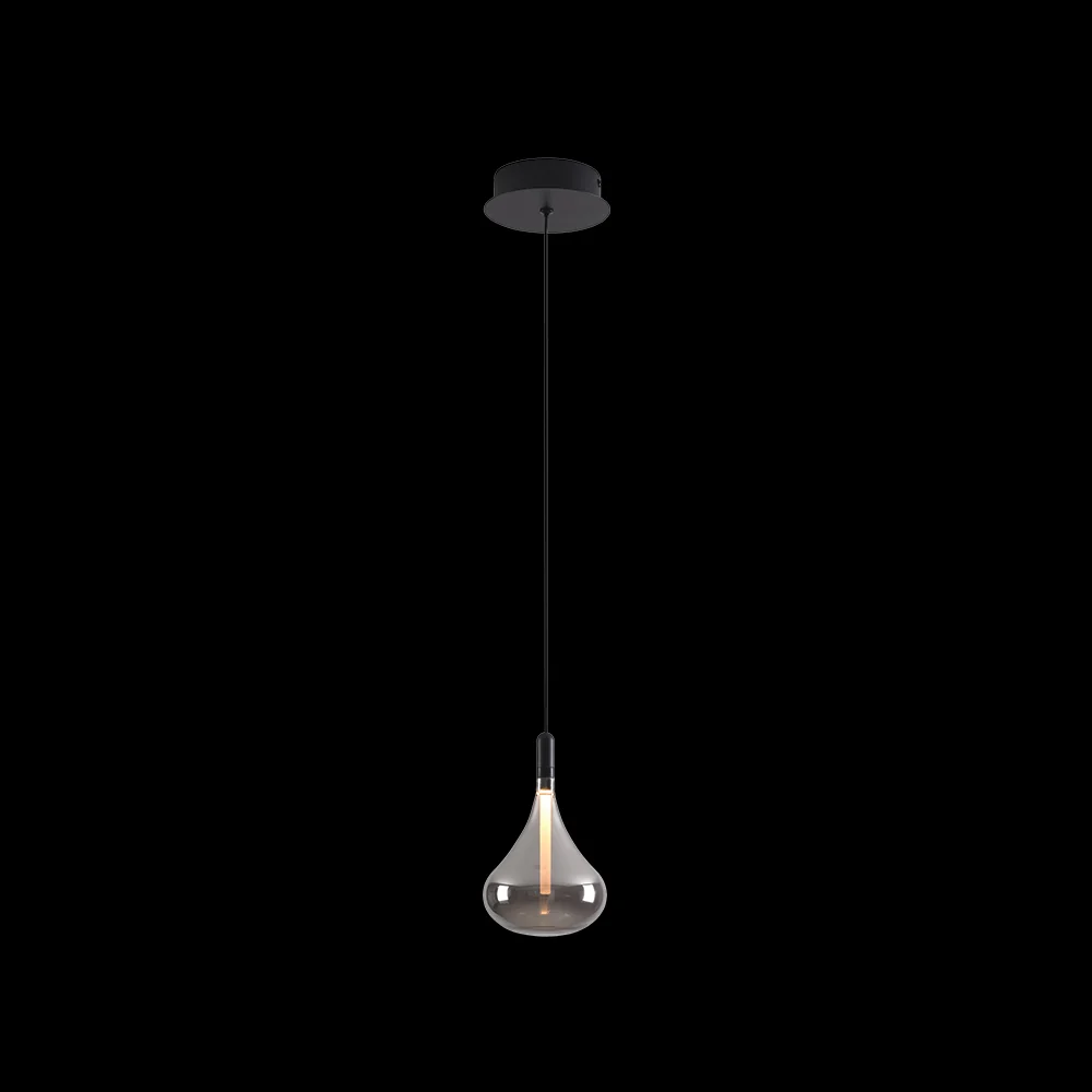 K. Light Cape Grape Glass LED Pendant - Smoke