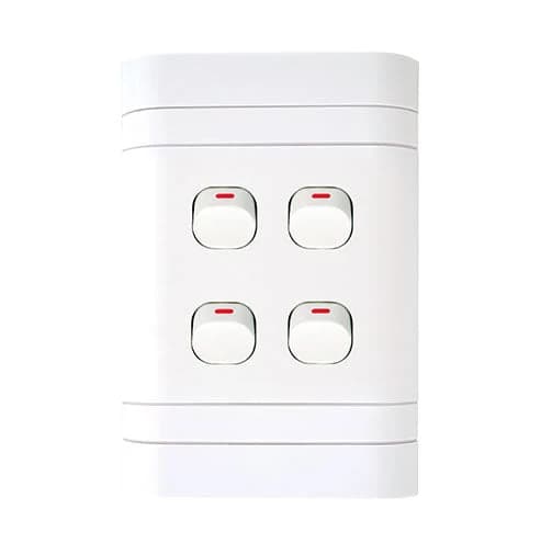 Lesco Cover Strip 4 Lever with 2-Way Light Switch 4x2