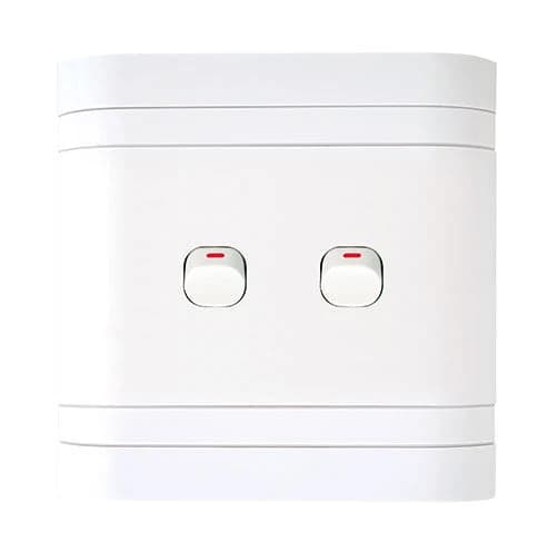 Lesco Cover Strip 2 Lever 1-Way Light Switch 4x4