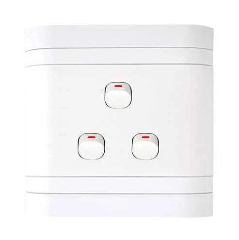 Lesco Cover Strip 3 Lever with 2-Way Light Switch 4x4