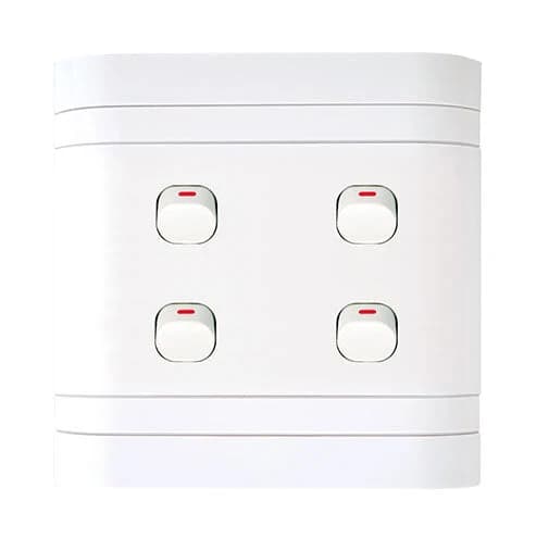 Lesco Cover Strip 4 Lever 1-Way Light Switch 4x4