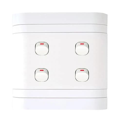Lesco Cover Strip 4 Lever with 2-Way Light Switch 4x4