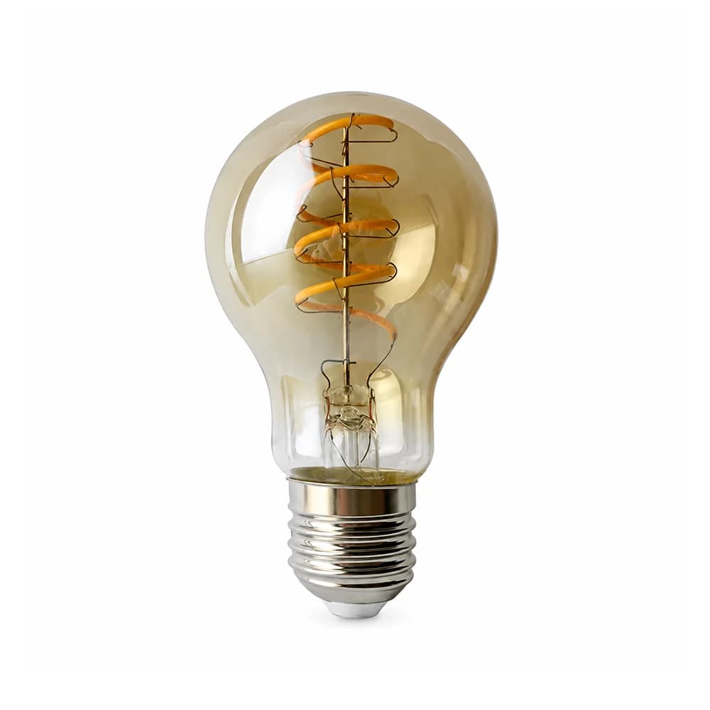 Spazio Twisted LED Filament Bulb A60 E27 4W 2200K - Amber
