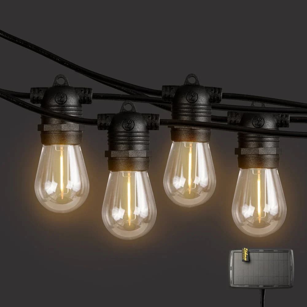 Litehouse Solar Traditional LED Bulb Festoon String Lights 2700K
