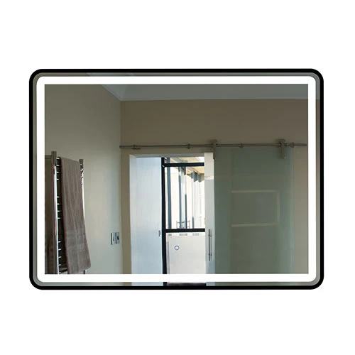 Bright Star Rectangular Mirror with Touch Dimmer - Black