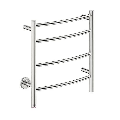 Bathroom Butler Natural 4 Bar Curved PTS Heated Towel Rail 500mm