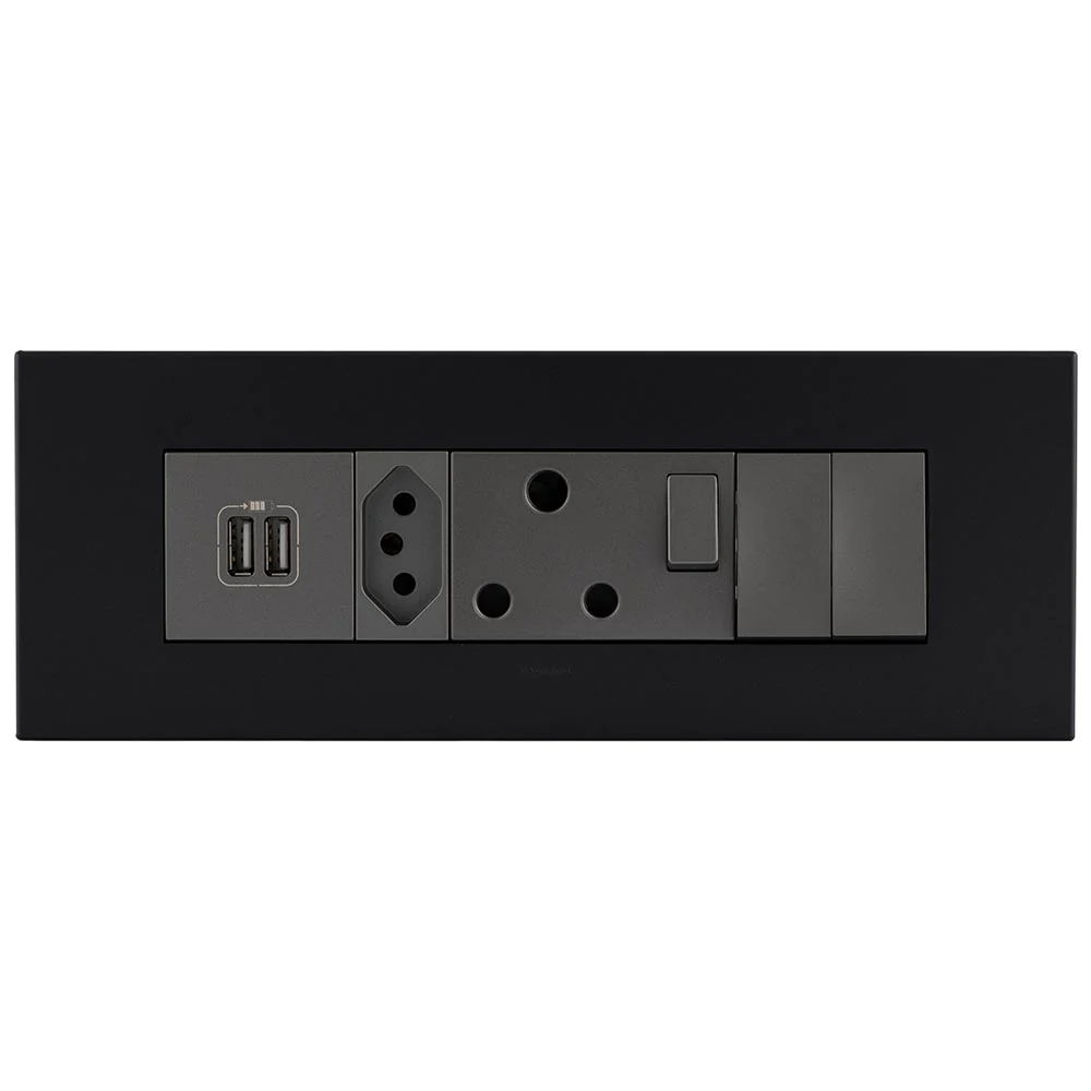 Legrand Arteor 8-Module Power Cluster 2x USB-A + V-Slim + RSA Socket + 2x Switches