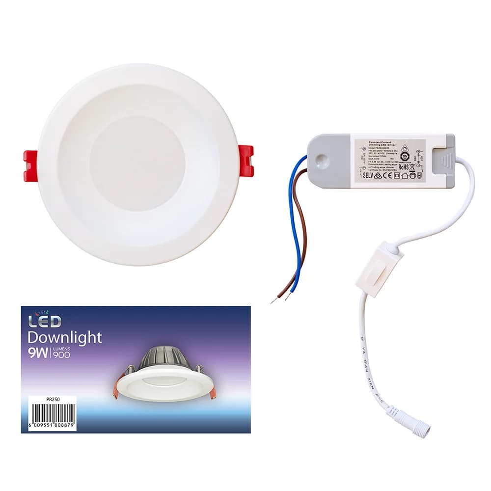 Eurolux LED Triac Recessed Downlight 9W 900lm 3CCT 114mm - Ivory White